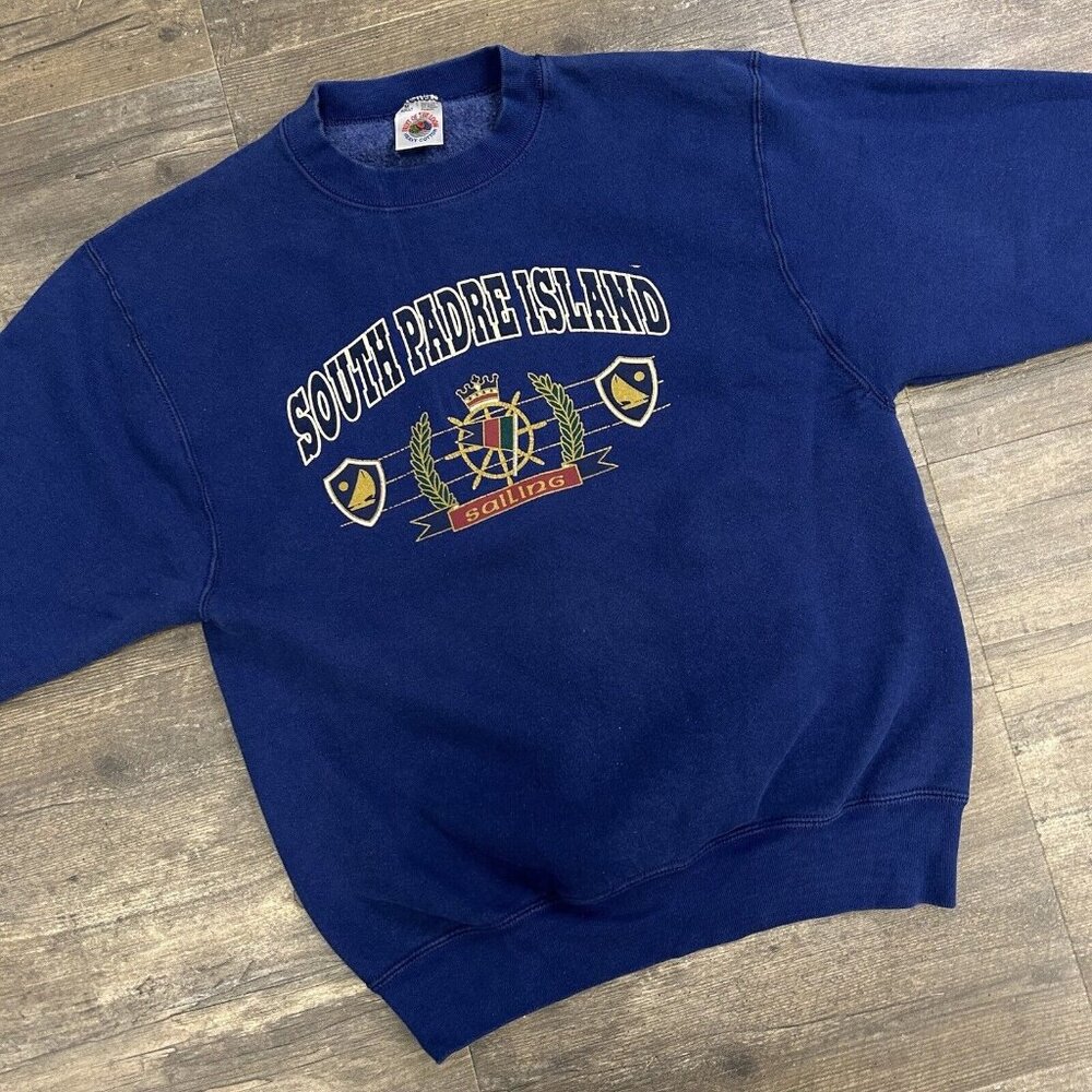 Vintage South Padre Island TX Crewneck Sweatshirt‎ Size Adult Medium FOTL
